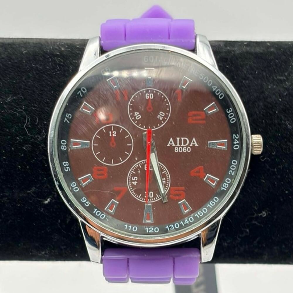 Silver & Purple Aida Men’s Watch